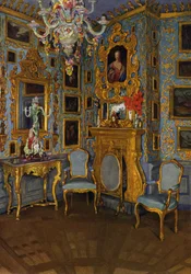 Salón Azul en el Castillo Sigmaringen, Decoración del período Rococó